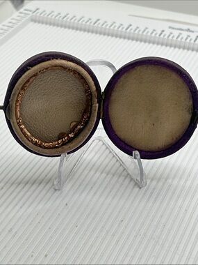 Antique Round Purple Velvet Photo or Mourning Accessory -